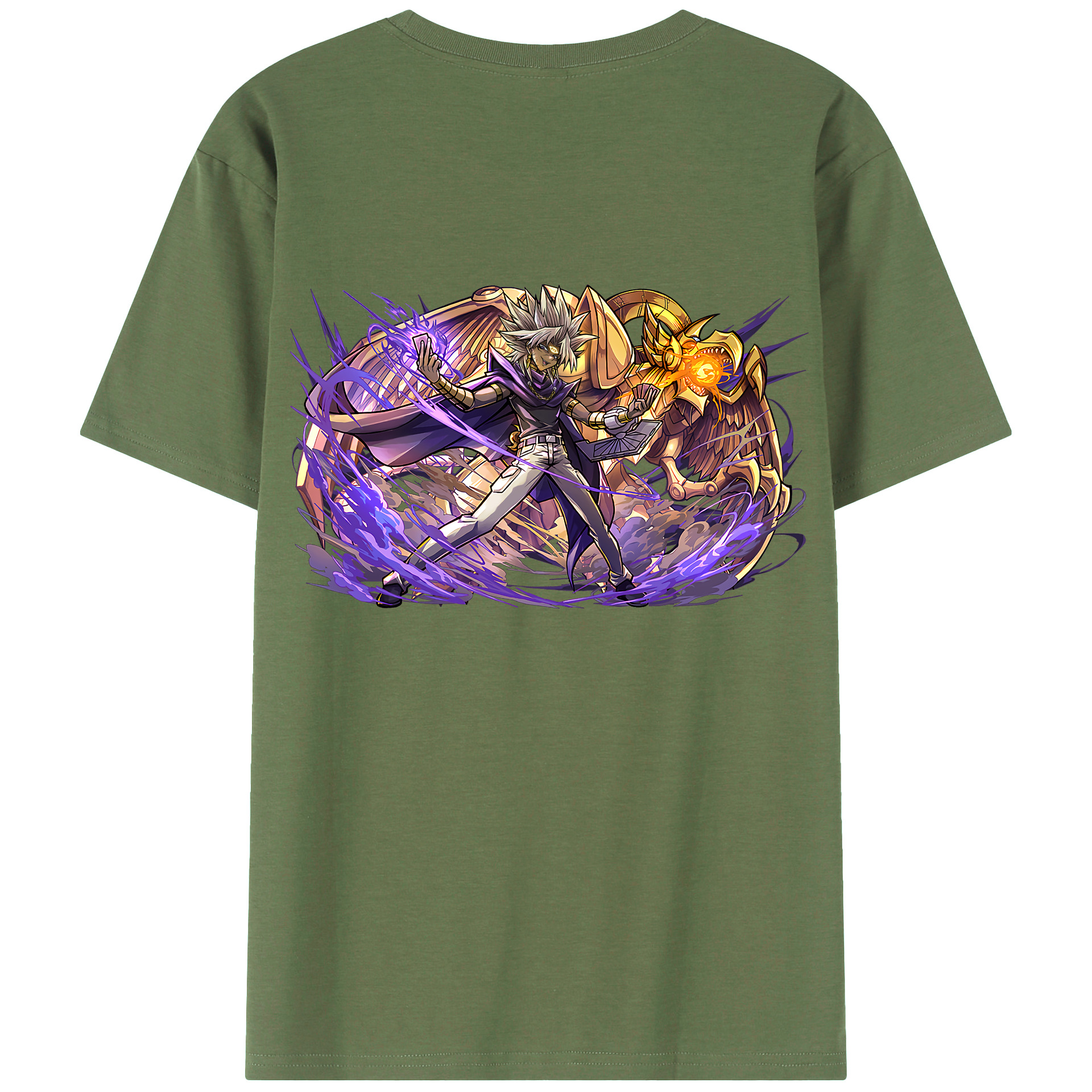 （画像用） 遊☆戯☆王 Yu-Gi-Oh! 綿100％ メンズ半袖Tシャツ（バックプリント） 通気性